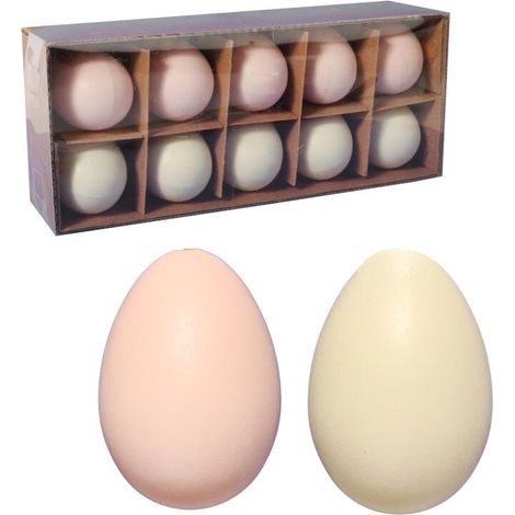 Uova di Pasqua soffiate, color pastello, 5 cm, 10 pezzi (1/5)