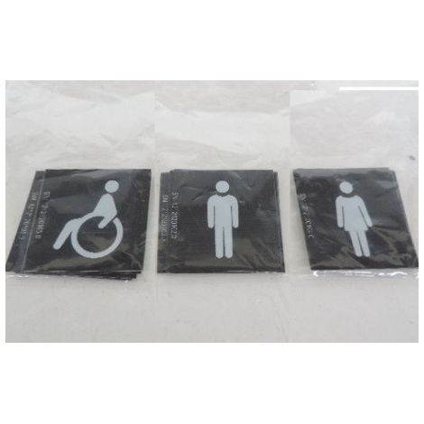 Kit de 3 pictogrammes étiquette pour voyant 45X45mm WC - Homme -Femme Systo HAGER WS607