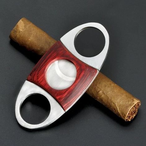 Ciseaux À Cigares Outil À Cigares Coupe-cigares En Acier Inoxydable Acajou À Double Tranchant Coupe-cigares (1/4)