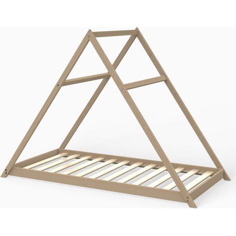 Lit cabane 90x190 + 1 sommier / Naturel (1/4)
