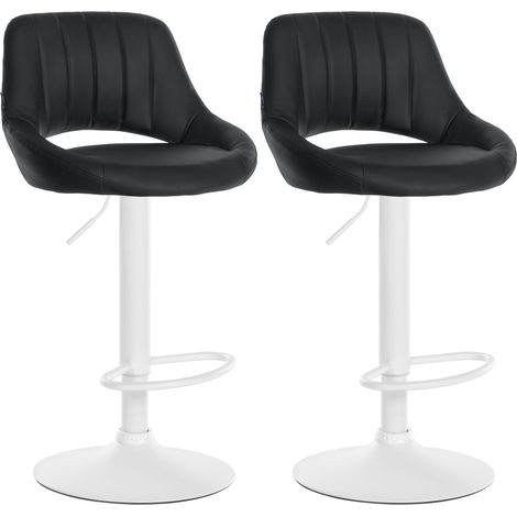 2er Set Barhocker Milet Kunstleder schwarz Metall matt weiss (1/5)
