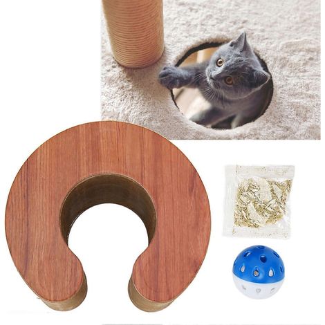 Griffoir pliable pour chat, tapis à griffer magnétique durable, contient de l'herbe à chat, pour une utilisation à domicile. (1/5)