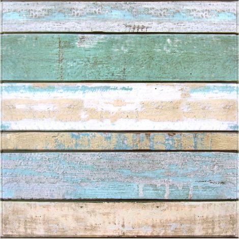 10 Pièces Panneaux Muraux 3D Autocollant Aspect Bois, 30 x 30 cm, PVC Planches Murales Imitation Bois Mur Revêtement pour Salon, Chambre à coucher, Cheminée (1/5)