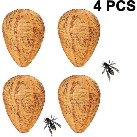 Lot de 4 répulsifs anti-guêpes imperméables et suspendus, en tissu non toxique, pour la maison et le jardin - Jaune