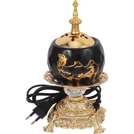 Ceramic Electric Fragrance Burner with Overheat Protection, Elegant Middle Eastern Design, for Home and Yoga Studio (1/5)