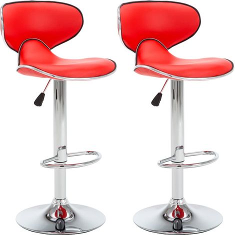 Maison Exclusive - Tabourets de bar 2 pcs rouge similicuir (1/5)