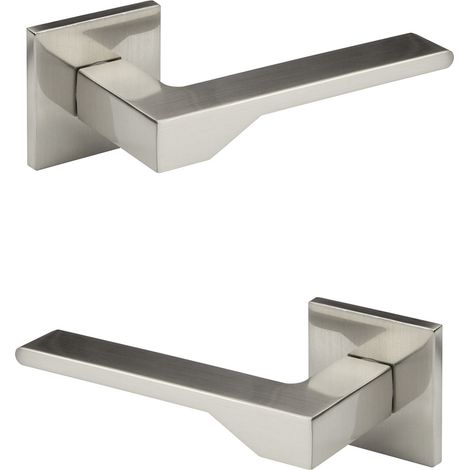 Set porta design, maniglia porta camera WC / bagno alluminio opaco 4 colori - Ricardo Borelli Q02: nichel opaco, Maniglie delle porte
