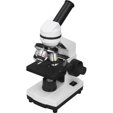 Microscope monoculaire 40X-640X, microscope monoculaire composé biologique pour laboratoire pédagogique, alimentation 100-240 V CA, prise américaine (1/5)