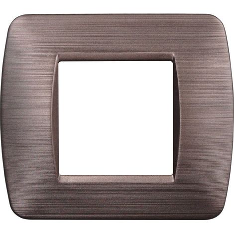 ETTROIT Placca Plastica 2 POSTI Colore Bronzo Satinato Serie SpaceCompatibile Con Bticino Living Light LN85210 (1/3)