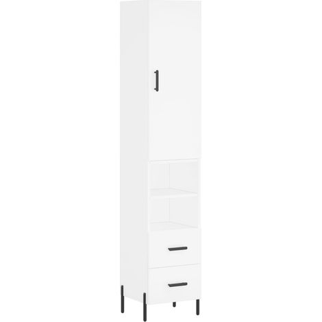 Maison Exclusive - Buffet haut Blanc 34,5x34x180 cm Bois d'ingénierie (1/5)