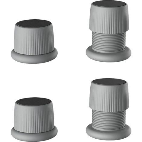 Lot de 4 Rehausseurs Réglables Antidérapants pour Meubles, Lits, Canapés, Tables et Chaises, Pieds de Meubles Réglables De 4 à 6,3 cm, Gris (1/5)
