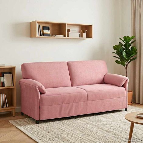 Sofá de 3 plazas Rosa 198 x 83 x 95 cm Terciopelo