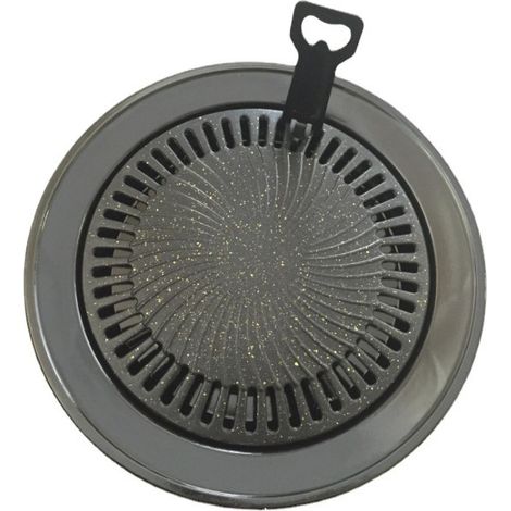 Tragbare runde Grillschale für Outdoor-Camping, antihaftbeschichtet für zu Hause, 30 x 4 x 30 cm