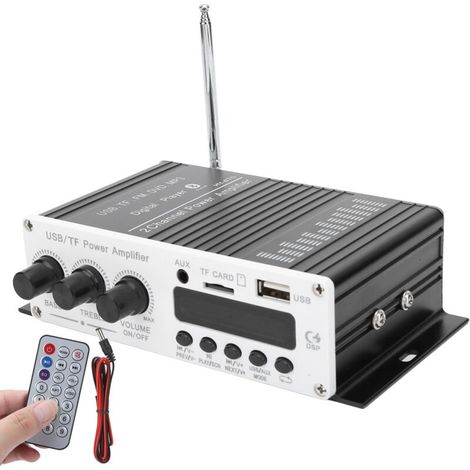 Amplificateur Audio - Bluetooth 4.2 - Lecteur USB SD FM - Sortie Stéréo 20 W - Alimentation DC 12 V - 1 Pièce (1/5)