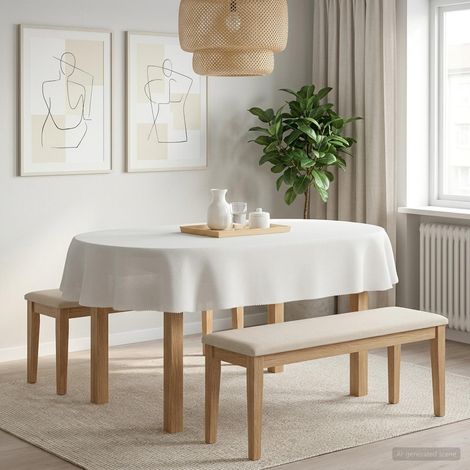 vidaXL Tissu de Table 5 pc ovale Blanc 160 x 220 cm (1/4)