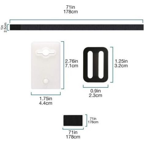 Kit de fixation pour bâche solaire de piscine – 8 sangles nylon 1,8m x 2,5cm – Compatible couvertures 3 à 7,3m – Installation rapide (1/4)