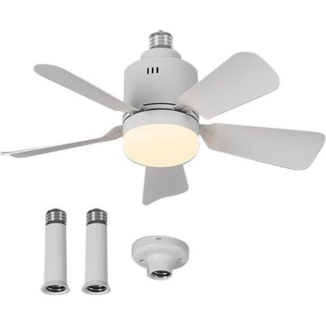 Ventilateur de Plafond avec Lumière et Telecommande, 45cm LED Lampe Ventilateur Plafond Dimmable avec APP 24W E27 Lampe Intégrée, 5 Pales, 4 Vitesses, Silencieux (1/5)