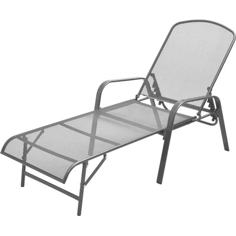 Maison Exclusive - Lettini Prendisole 2 pz con Tavolino in Acciaio Antracite (1/5)