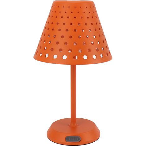 Lampe de table LED, rechargeable, sans fil, tactile, à intensité variable, veilleuse, bureau, pour chambre, salon, bureau, restaurant, bar, orange (1/5)