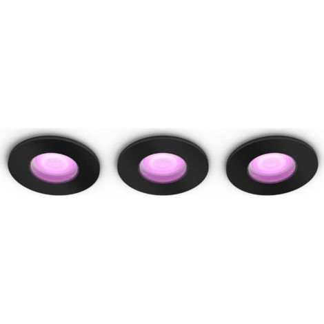 Faretti ad incasso led bluetooth philips hue xamento 3x5.7w 2000-6500k nero 3pz - 32089500