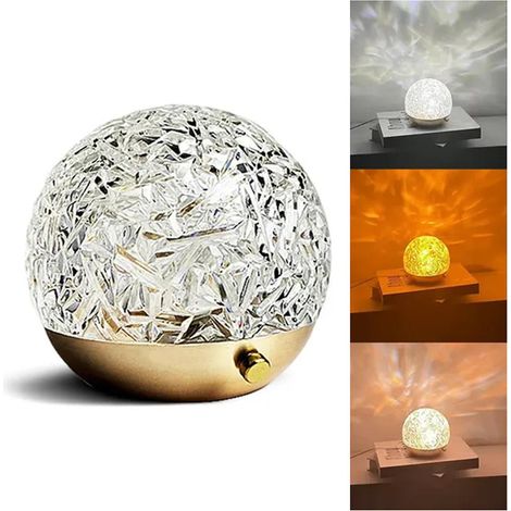 Veilleuse LED 3/16 couleurs, motif vagues d'eau, lampe décorative et résistante pour salon et maison (1/5)