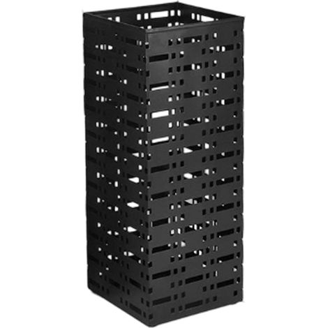 Porte-Parapluies Métal Sur Pied Support Rack – Entrée Maison Bureau Hôtel Décor 16.54x6.3x6.3in Carré Noir (1/5)