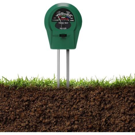 Soil Tester Kit, Testeur de Sol Testeur de Sol Mètre, Testeur d'Humidité/Lumière/PH du Sol (Pas Besoin de Batterie) (1/5)