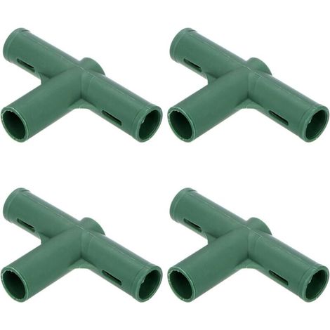 METERXITY – Confezione da 4 connettori per telaio serra (19 mm), raccordi a tubo piatto a 3 vie per tralicci per viti, ombreggianti e paletti da giardino – Accessori per serra [Ve