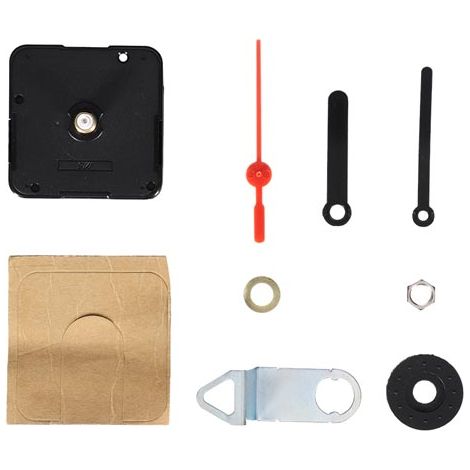 Perel Mecanismo de Reloj de Cuarzo, Kit de reparación, Longitud minutero 5,5 cm, Agujas Negras con segundero Rojo (1/2)