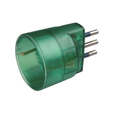 poly pool - adattatore spina 10 a e presa tedesca trasparente verde