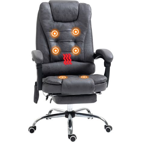 Vinsetto Ergonomic Heated 6 Points Vibration Massage Office Chair Dark Grey