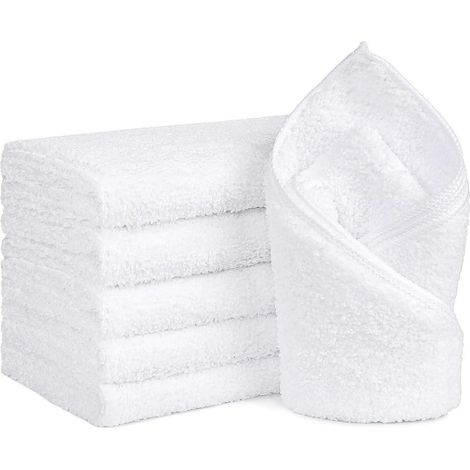 6er Pack weiße Mikrofaser Handtücher 16x28 Zoll - saugfähig, schnell trocknend (1/5)