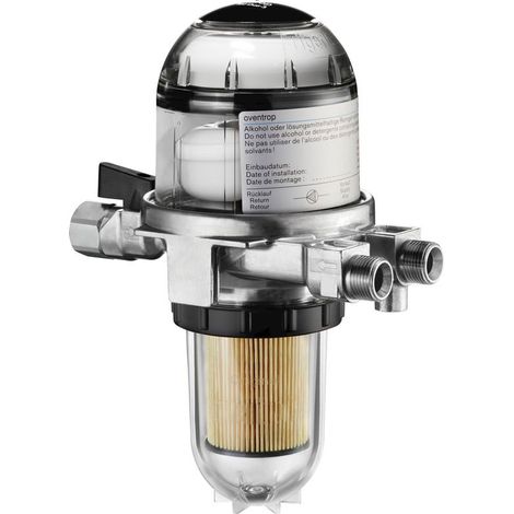 Oventrop – Filtre à mazout Toc-Duo-3 3/8Z – Débit 110 l/h – Boîtier métal pour montage mural – Connexions G 3/8 IG/AG