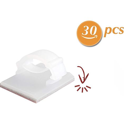 lot De 30-clips De Cble Adhsif Rglable Pour Gestion De Cble  Fibre Optique, Attache Fil Et Le Cordon Dans La Maison Ou Le Bureau (1/5)