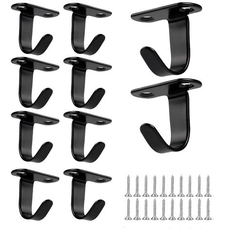 Ganci da soffitto, set da 10, ganci a parete avvitabili in acciaio inox, robusti ganci portasciugamani con 20 viti, ganci versatili per bagno, cucina, corridoio, asciugamani, chiavi, sciarpe e