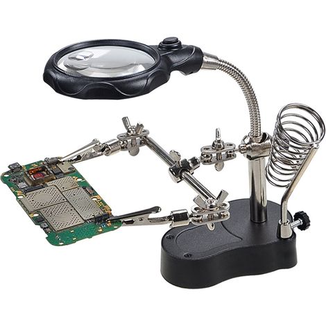 Clip d'aide à la réparation avec loupe lumineuse téléphone portable carte mère équipement numérique outil de réparation table-1pc (1/2)