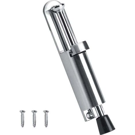 Support de porte Butée de porte Pied en caoutchouc souple résistant en alliage de zinc 6 Inch (Argent) (1/4)