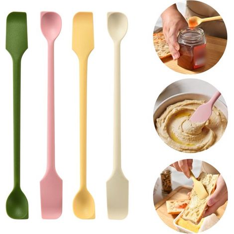 Spatule à confiture Mélangeur Spatule en silicone Agitateur à boissons (2,8 x 26 cm Couleurs variées) (1/5)