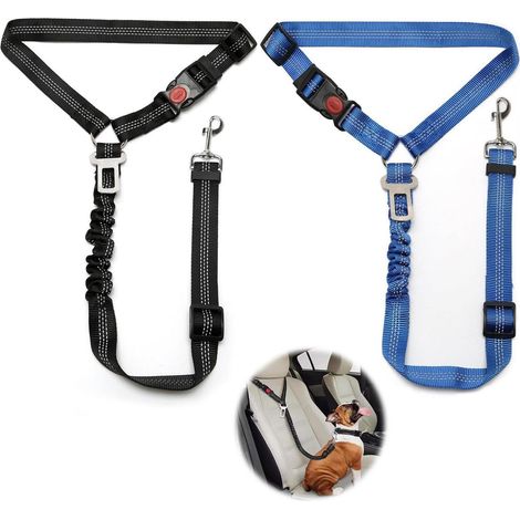 2x Verstellbarer Hunde-Autosicherheitsgurt mit Ruckdämpfer (1/5)