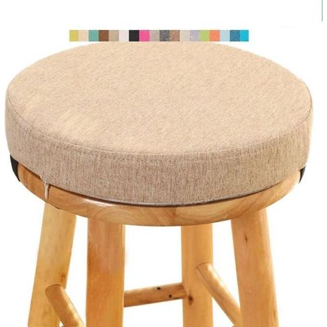 Coussin de chaise rond - 30 cm de diamètre - 5 cm d'épaisseur - tissu en coton - mousse haute densité - antidérapant (1/3)
