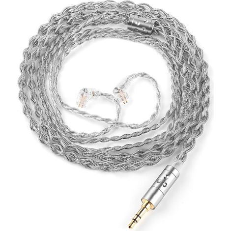Câble durable à 2 broches de 3,5 mm avec micro avec conducteurs plaqués argent 336 cœurs pour un son clair - Câble de casque plaqué argent (1/4)