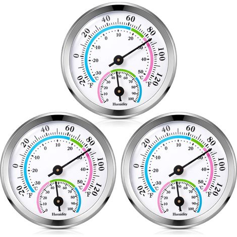 Thermomètre, mini thermomètre et hygromètre 2 en 1 pour la maison et le bureau, lot de 3 (1/5)