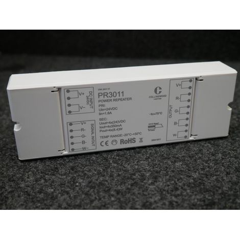 Répéteur de puissance 350mA 4 canaux RGBW 24Vcc compatible variateur 1-10V bouton poussoir ou DALI COLLINGWOOD (1/2)