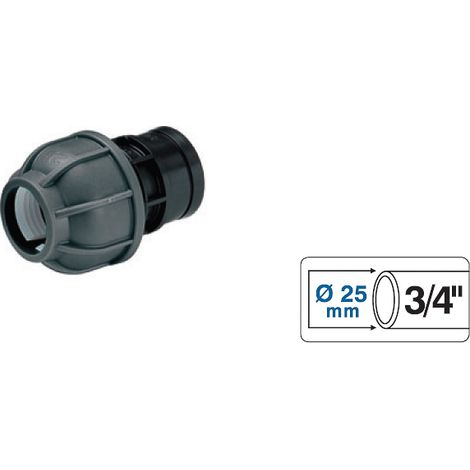 RACCORDO SINGOLO MASCHIO 3/4 UNIFLEX SFUSO NERO 824540 (1/5)