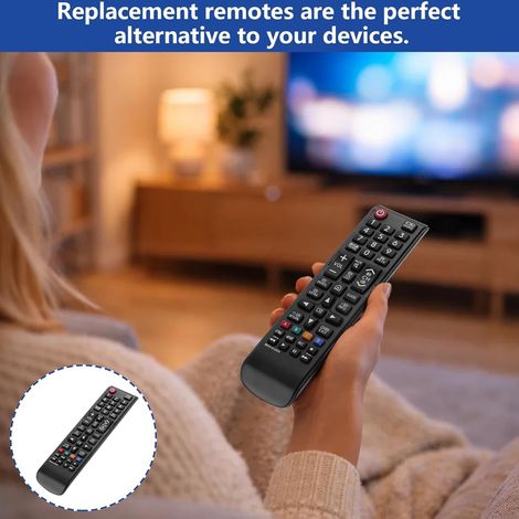 Télécommande universelle de rechange pour Samsung Smart TV, modèles de TV LCD, configuration directe, noir (1/2)