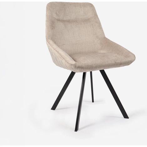 Set de 2 sillones de terciopelo elegante con base de metal Ondara - Beige