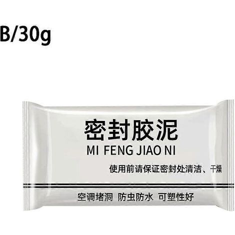 Colle d'étanchéité haute performance 30 g (B) Colle pour trous de climatisation, mastic d'étanchéité pour tuyaux d'égout, mastic ignifuge pour tuyaux muraux et canalisations d'égout (1/4)