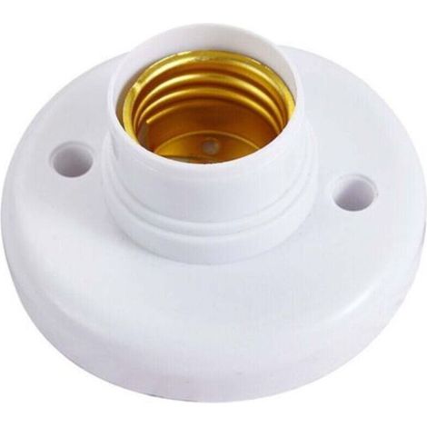 Supports de Lampe E27 en Plastique Rond - Lot de 4 Douilles de Base à Vis - Blanc (1/5)