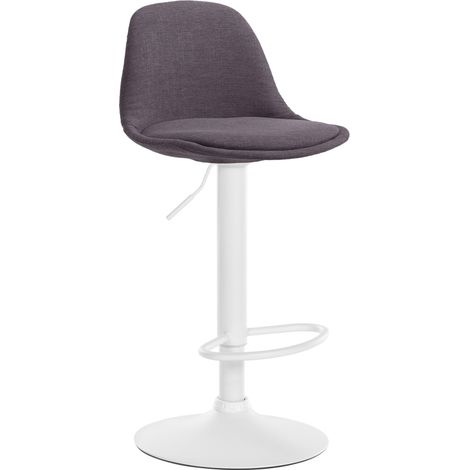 Sgabello da bar moderno e confortevole x1 seduta in tessuto grigio scuro gambe in metallo bianco 100005669