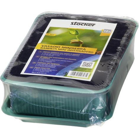 Stocker Vassoio miniserra con vasetti in plastica 20 x 14,5 x h11 cm (1/3)